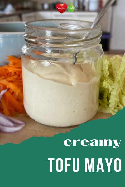 Tofu Mayo, Sesame Slaw, Dairy Free Salad Dressing, Silken Tofu Recipes, Dairy Free Salads, Calorie Dense Foods, Low Calorie Vegan, Red Cabbage Slaw, Vegan Tofu