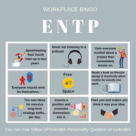 ENTP Bingo Entp Bingo, Personality Bingo, Entp Characters, Entp Things, Mbti Entp, Entp Personality, Mbti Functions, Entp And Intj, Entp Personality Type