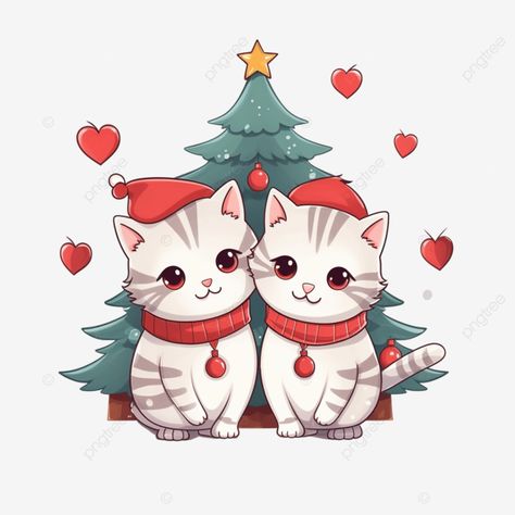 merry christmas hand draw cartoon cute couple cats and christmas tree christmas cat christmas anim Merry Christmas Couple, Cartoon Cute Couple, Cats And Christmas, Hand Clipart, Draw Cartoon, Cat Couple, Tree Clipart, Married Christmas, Hand Draw