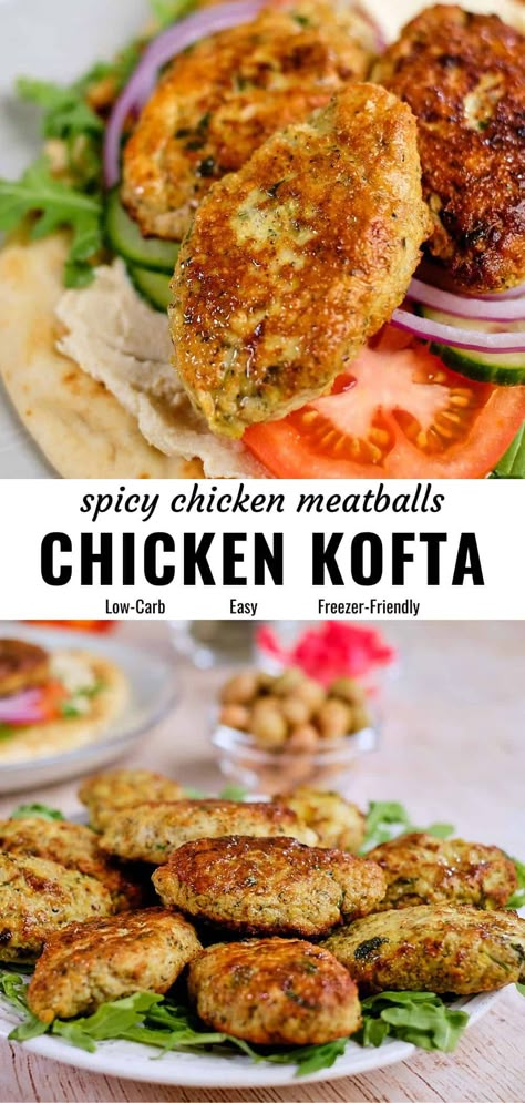 Chicken Kofta With Tzatziki And Lemon Dill Rice, Indian Chicken Meatballs, Chicken Kofta Recipe Pakistani, Reuse Chicken Leftovers, Ground Chicken Indian Recipes, Recipes With Minced Chicken, Ground Chicken Kofta, Kofta Recipe Chicken, Turkey Kofta Recipe