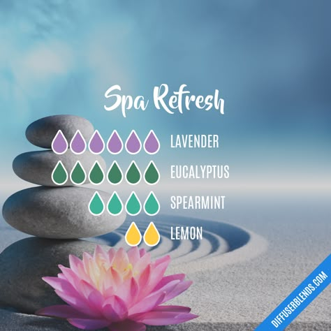 Spa Aromatherapy Blends, Spa Diffuser Blend, Spa Oil Diffuser Blends, Spa Essential Oil Blend Diffuser Recipes, Spa Diffuser Blends, Spa Essential Oils, Essential Oil Perfumes Recipes, Essential Oil Combinations, Doterra Essential Oils Recipes