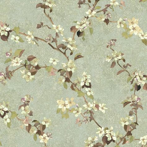 Charlotte Apple Blossom Trail 27' L x 27" W Botanical / Foliage Wallpaper Roll Foliage Wallpaper, Wallpaper Warehouse, Brick Wallpaper Roll, Glowing Background, York Wallpaper, Embossed Wallpaper, York Wallcoverings, Color Aqua, Brick Wallpaper