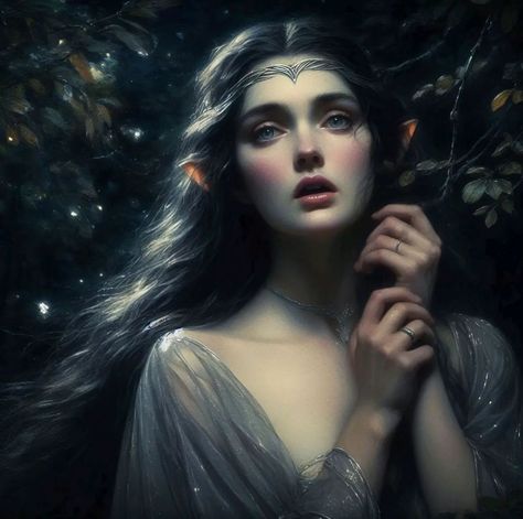 Luthien! - Art by rylyn84 Luthien Tinuviel Art, Beren And Luthien Art, Luthien Art, Dark Academia Drawing Ideas, Luthien Tinuviel, Arwen Costume, Elves Art, Elven Woman, Elven Princess