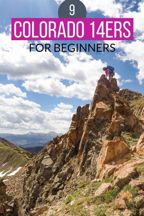 The best Colorado 14er hikes for beginners! All of the hikes on this list are on good trails with a good grade and terrain. While not exactly easy, they're doable for most reasonably fit hikers. #hiking #colorado #14ers #missadventurepants Colorado Hiking Trails, Colorado 14ers, Hiking Colorado, Explore Colorado, Telluride Colorado, Colorado Adventures, Estes Park Colorado, Colorado Vacation, Breckenridge Colorado