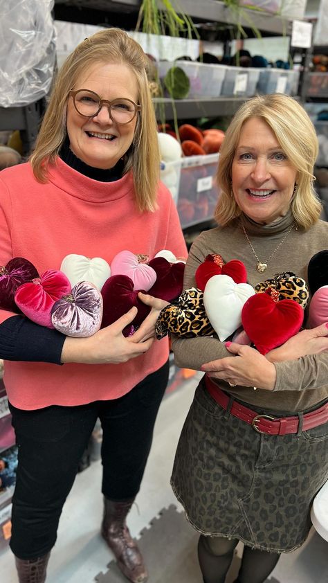 @maryalice.home stopped by the workshop to see the process of how our velvet hearts are made! Stay tuned for a Valentine’s Day giveaway… | Instagram Velvet Crafts, Faire Wholesale, Velvet Hearts, Embroidery Hearts, Heart Diy, Velvet Heart, Amazon Home Decor, I Love Heart, Heart Crafts