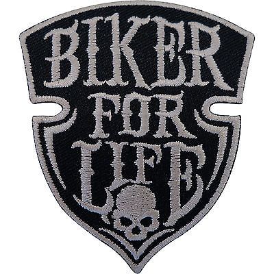 Biker For Life Patch Iron Sew On Embroidered Badge Motorbike Motorcycle Chopper in Collectables, Badges/ Patches, Patches | eBay Mens Leather Waistcoat, Moto Chopper, Motorcycle Chopper, Skull Rock, Sew On Badges, Biker Lifestyle, Biker Patches, Embroidered Badges, Shirt Diy