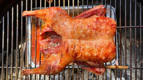 How to Grill a Duck Bbq Duck Recipes, Grilled Duck Recipes, Whole Duck Recipes, Trager Grill, Cooking Duck, Grilled Duck, How To Cook Duck, Grilled Carrots, I Am Sick