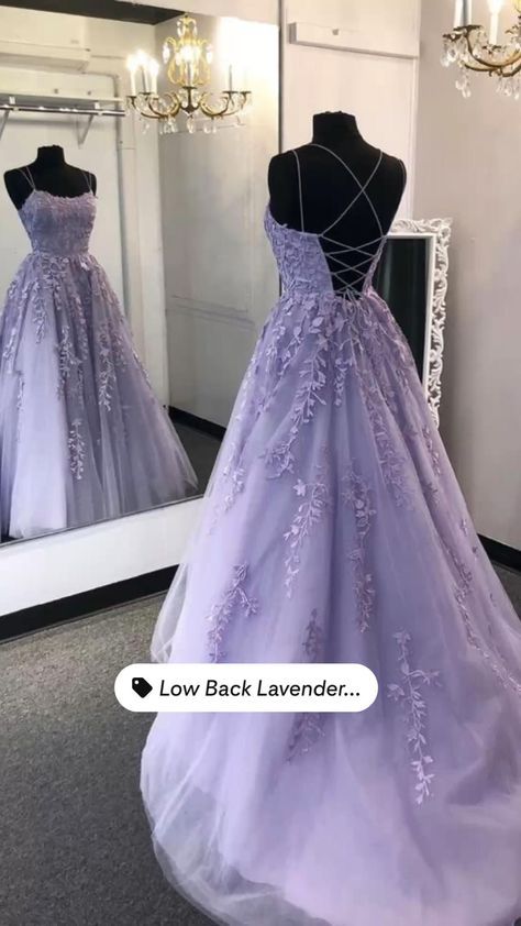 Vestido Color Lila, Lilac Prom Dress, Winter Formal Dress, Champagne Prom Dress, School Dance Dresses, Winter Formal Dresses, Spaghetti Strap Prom Dress, Prom Dresses Long Lace, Lace Formal Dress