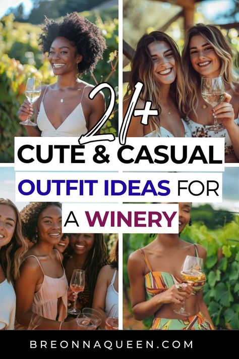 Wine Vineyard Outfit Summer, What To Wear To A Winery, Winery Tour Outfit, Winery Outfits Summer Wine Tasting, Outfits For Wine Tasting, Winery Outfit Ideas, Wine Tasting Outfit Summer, Wine Festival Outfit, Summer Wineries Outfit