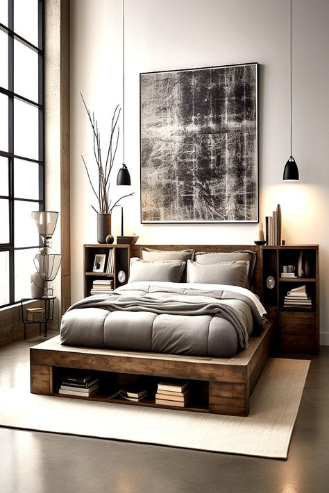 Modern minimalist bedroom with neutral tones showcasing Men’s Bedroom Ideas on a Small Budget. Young Mans Bedroom Ideas Modern, Mans Bedroom Ideas, Catalog Aesthetic, Man Bedroom Ideas, Young Mans Bedroom Ideas, Young Mans Bedroom, Bedroom Ideas Men, Men’s Bedroom Ideas, Male Bedroom Ideas