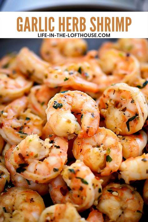 Garlic Herb Shrimp, Cooking Raw Shrimp, Seafood Recipe, Shrimp Dinner, Shrimp Recipes For Dinner, Easy Seafood Recipes, Shrimp Recipes Easy, Menu Plan, Garlic Shrimp