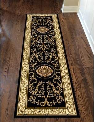 Astoria Grand Burrill Black Area Rug Astoria Grand