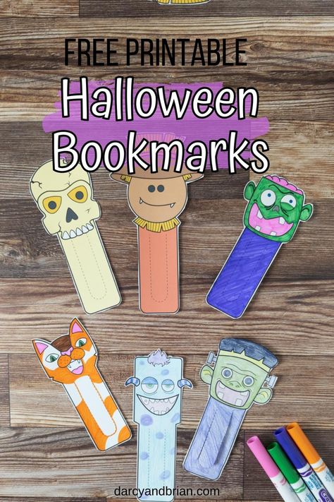 Halloween Bookmarks Free Printable, Reading Encouragement, Printable Halloween Bookmarks, Spooky Bookmarks, Halloween Writing Prompts, Halloween Bookmarks, Halloween Activities Preschool, Bookmarks For Kids, Elementary Books