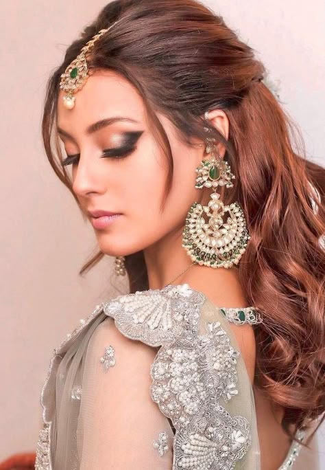 Soft Wedding Hair, Yasir Hussain, Corrective Makeup, Feminine Hairstyles, Engagement Hairstyles, Cute Quick Hairstyles, Iqra Aziz, Pakistani Clothes, Celebrity Fashion Looks