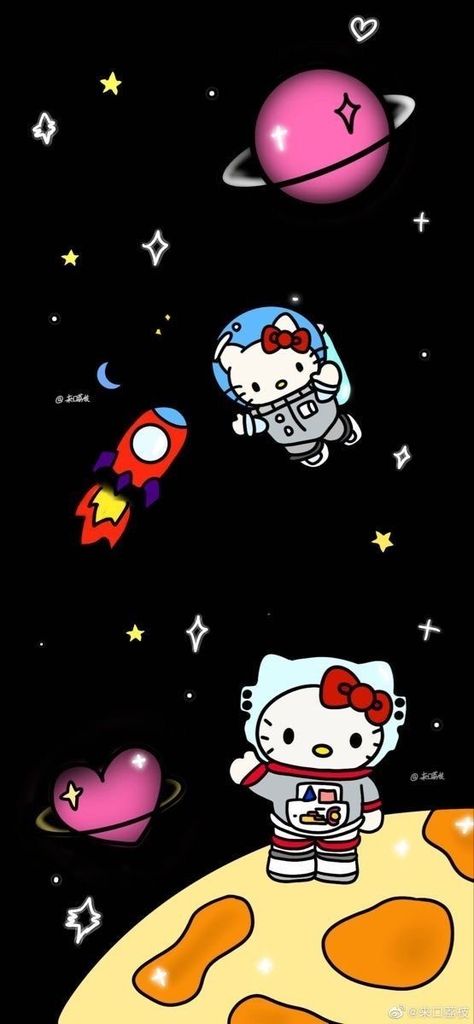 All Dark Wallpaper, Hello Kitty In Space, Hello Kitty Lockscreen Aesthetic, Hello Kitty Backgrounds Wallpapers, Hello Kitty Lockscreen Wallpaper, Five Star Wallpaper, Her Phone Wallpaper, Trill Wallpapers, Wallpaper Backgrounds Hello Kitty