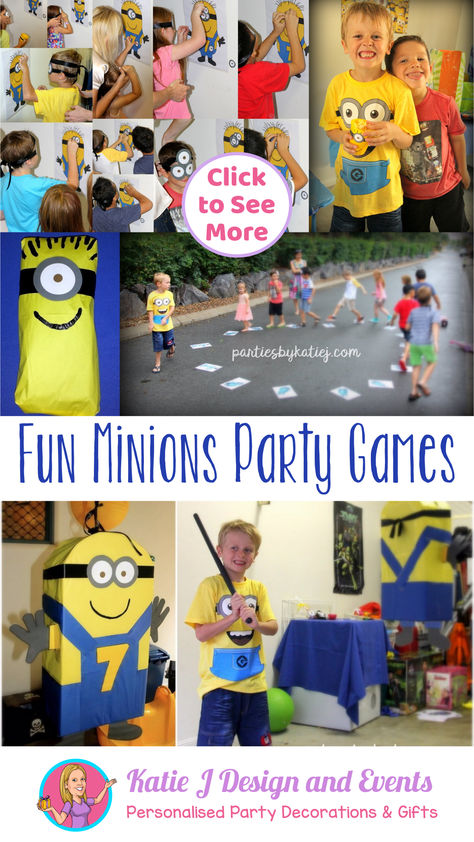 Get ready for a blast with fun & easy Minions party games! From a Minion pinata to Minions musical chairs, our DIY guide has it all for an unforgettable celebration! Diy Despicable Me Party Ideas, Minion Party Games, Minion Party Decorations, Minion Pinata, Minion Games, Minions Birthday Party, Minions Eyes, Diy Minions, Minions Birthday