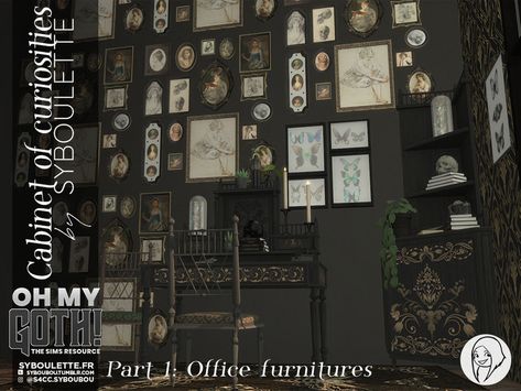 Sims 4 Vampire, Curiosities Cabinet, Sims 4 Cc Goth, Goth Houses, Traditional Goth, Gothic Furniture, Goth Decor, Sims 4 Cc Furniture, Sims 4 Build