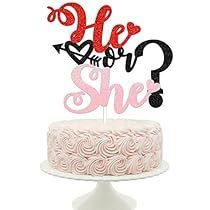 Valentines Day Gender Reveal, He Or She Cake Topper, He Or She Cake, Valentines Gender Reveal, Oh Baby Cake Topper, Gender Reveal Cupcakes, Gender Reveal Cake Topper, Valentine's Day Celebration, Halloween Cupcake Toppers