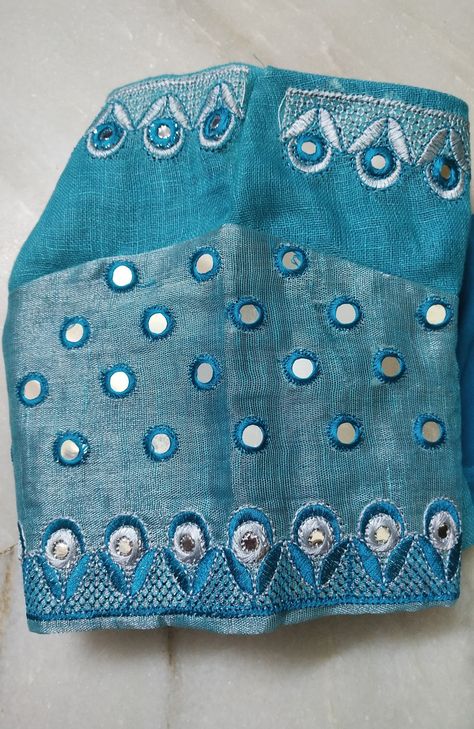 Works On Blouses, Ns Creations, Mirror Blouse Design, Blue Blouse Designs, Mirror Work Blouse Design, Mirror Embroidery, Best Blouse Designs, Computer Work, Latest Dress Design