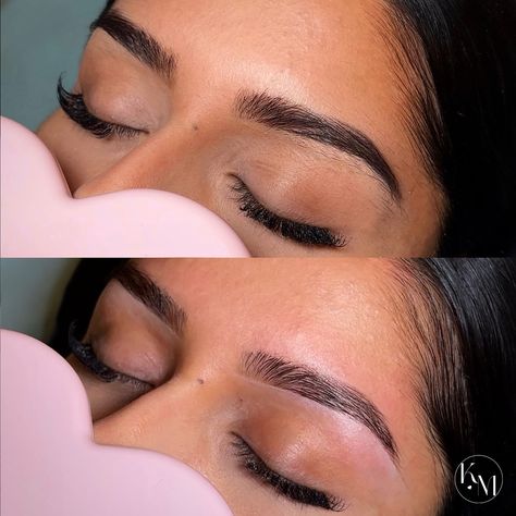 very clean, very demure 💅🏼 . i cleaned up these beautiful eyebrows using a combination of hard wax & soft wax. the hard wax pulled out most of her hairs but left many behind. i decided to switch to soft wax & that seemed to pull up every single hair! 💡 . hard wax only sticks to the hair whereas soft wax sticks to the skin & hair. this is why you see slight redness & a brighter tone in the after. the soft wax didn’t just remove the hair, it also exfoliated her skin by removing the dead ski... Eyebrow Waxing Shape, Soft Eyebrows, Waxing Eyebrows, Eyebrows Waxed, Beautiful Eyebrows, Waxed Eyebrows, Brow Wax, Skin Hair, Eyebrow Shape