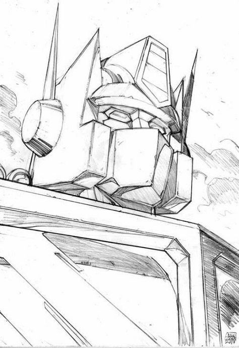 Transformers Optimus Prime Drawing, Transformers Drawing Optimus Prime, Optimus Prime Sketch, Optimus Prime Drawing, Optimus Prime Painting, Transformers Comic Art, Grimlock Transformers, Rik Lee, Optimus Prime Art