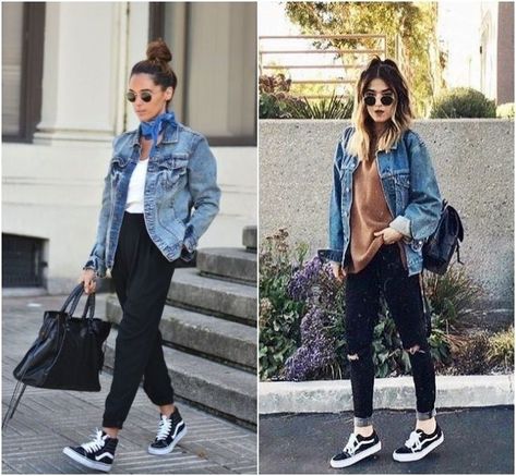 Colored Vans Outfit, Vans Black High Tops Outfit, Van Style Outfits, High Top Black Vans Outfits, Outfits With Hi Top Vans, High Top Vans Outfit Fall, Vans Seldan Outfit, Vans Sneakers Outfit Woman, High Top Vans Outfit Winter