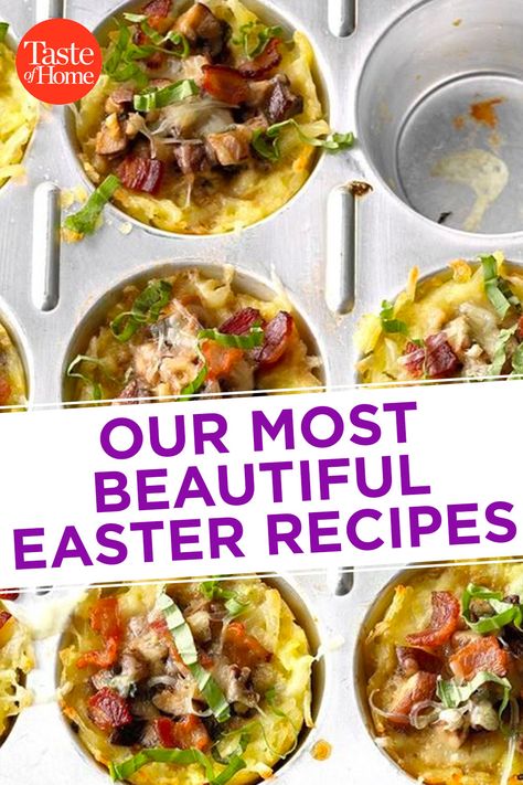 Our Most Beautiful Easter Recipes Best Easter Recipes, Bunny Treats, Egg Dishes, Baked Ham, Egg Dish, Easter Dinner, Lemon Meringue, Ham And Cheese, Taste Of Home