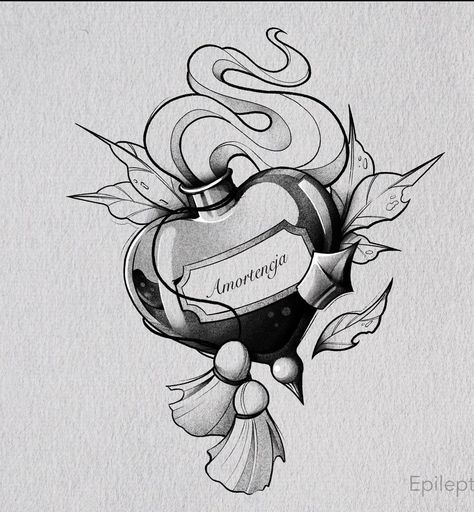 Bug Tattoo Design, Love Bug Tattoo, Neo Tattoo, Sacred Heart Tattoos, Petit Tattoo, Bottle Tattoo, Bug Tattoo, Witch Tattoo, Harry Potter Tattoos