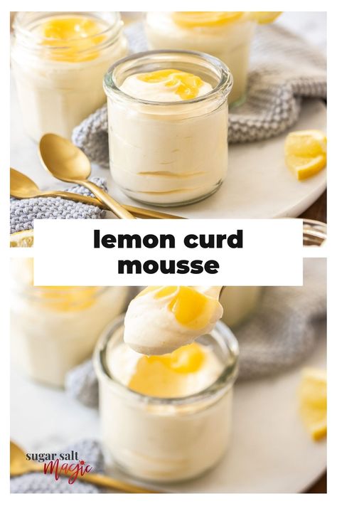 Using Lemon Curd, Lemon Curd Mousse, Lemon Mousse Recipe, Lemon Curd Uses, Lemon Curd Dessert, Recipe Using Lemons, 2 Ingredient Desserts, Lemon Breakfast, Vegan Lemon Curd