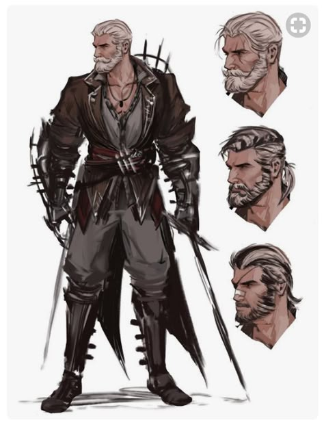 Dual Swords, Hairstyles Male, Workout Man, Male Character, 다크 판타지, Dungeons And Dragons Characters, Dnd Art, Character Design Animation, High Fantasy