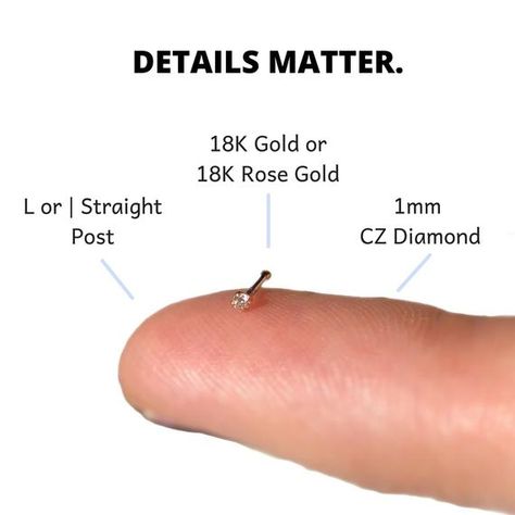 Gold Diamond Nose Stud, Small Nose Stud, Forward Helix Jewelry, Rose Gold Nose Stud, Small Nose Studs, Nose Ring Gold, Double Nose Ring, Ring Gold Diamond, Tiny Nose Studs