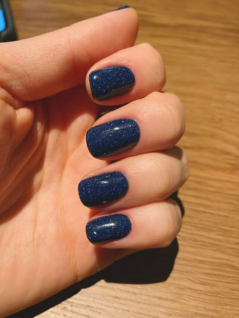 Dark Blue Shiny Nails, Blue Sparkly Nail Ideas, Glitter Navy Blue Nails, Sparkly Navy Nails, Sparkly Navy Blue Nails, Sparkly Dark Blue Nails, Navy Sparkle Nails, Navy Blue Sparkle Nails, Navy Blue Nails With Glitter