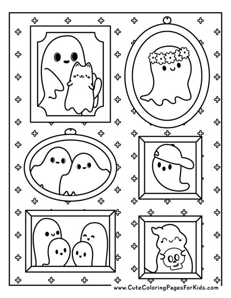 7 Ghost Coloring Pages (Free Printable PDFs) - Cute Coloring Pages For Kids Creative Coloring Pages, Whimsical Coloring Pages, Vintage Halloween Coloring Pages, Cute Fall Coloring Pages, Ghost Coloring Pages, Coloring Pages Ghost, Coraline Coloring Pages Free Printable, Free Halloween Coloring Pages For Preschool, Kids Coloring Pages Free Printable