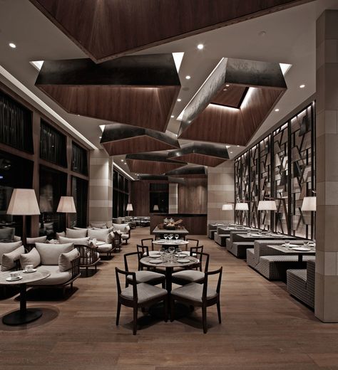 BTR workshop completes simplylife restaurant in shenzhen Luxury Restaurant Interior, Architecture Restaurant, Lobby Furniture, Design Restaurant, Luxury Restaurant, Restaurant Lighting, Lobby Design, Modern Restaurant, Coffee Shop Design