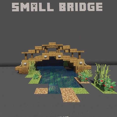 Cool Minecraft Bridge, Small Bridge Minecraft Design, Cute Bridge Minecraft, Small Bridge Design, Small Builds Minecraft, Minecraft Small Decorations, Small Bridge Minecraft, Mc Bridge, Bridge Design Minecraft