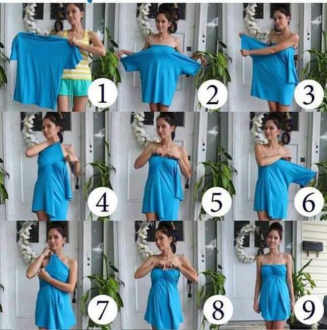 Men's Tee Shirt into Dress | How to make t shirt into a dress Robe Diy, Creative Life Hacks, Life Hacks Every Girl Should Know, Hacks Every Girl Should Know, Mode Tips, Diy Vetement, Creation Couture, Cool Ideas, Diy Dress