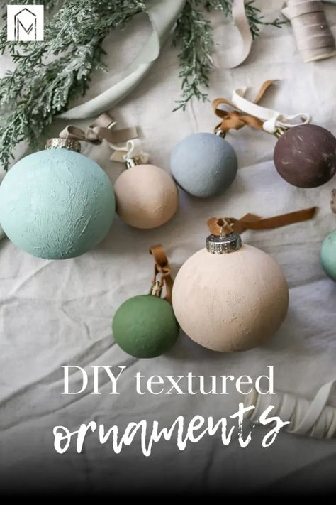 Budget-friendly brilliance! Learn how to turn Dollar Tree ornaments into matte masterpieces for the holidays. Dollar Tree Ornaments, Textured Ornaments, Diy Christmas Ornament, Apple Barrel, Mercury Glass Ornaments, Dollar Store Christmas, Ornament Tutorial, Glitter Ornaments, How To Make Diy