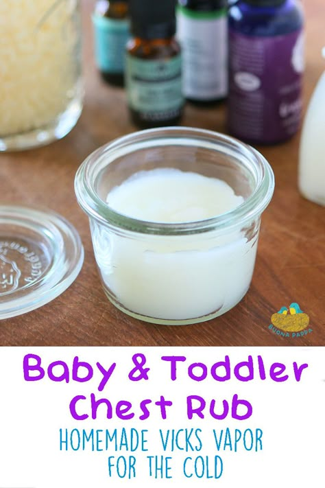 Baby Vicks Vapor Rub, Toddler Cold Remedies, Baby Vicks, Oil For Cough, Homemade Cold Remedies, Baby Remedies, Chest Rub, Herbal Medicine Recipes, Eucalyptus Tea