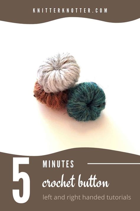 How to crochet a button in 5 minutes - Free pattern! - KnitterKnotter Productive Hobbies, Crochet A Button, Crochet Neck Scarf, Unique Crochet Patterns, Etsy Knitting Patterns, Crochet Wearables, Crochet Neck Warmer, Selling Handmade Items, Colorful Crochet