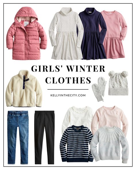 Winter Dresses For Girls Kids, Outfits For New York Winter, Girls Winter Outfits Kids, Preppy Toddler, Capsule 2023, Girls Winter Clothes, Winter Essentials Clothes, Girls Winter Outfits, Girls Winter Fashion