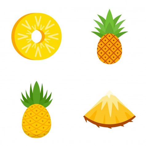 Pineapple Icon, Pineapple Illustration, Pineapple Vector, Food Summer, Vector Food, Leaf Nature, Flat Illustration, Oil Painting Landscape, Graphic Design Logo