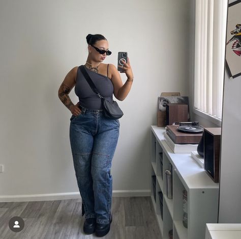 Midsize Outfits, Looks Pinterest, Look Plus Size, Denim On Denim, Curvy Girl Outfits, Mode Inspo, Curvy Outfits, Mode Vintage, Look Plus