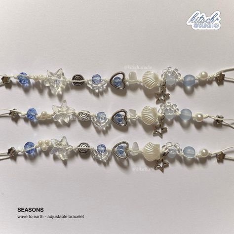 | seasons - wavetoearth 🛒 how to order shopee: 𝗸𝗶𝘁𝘀𝗰𝗵𝘀𝘁𝘂𝗱𝗶𝗼.𝗽𝗵 🇵🇭 or send a message to order. tags: #wavetoearth #seasons #adjustablebracelet #threadbracelet #beach #jelly #starfish #beadedjewelry #beads Diy Jewelry Charms, Bracelets Patterns, Thread Bracelets, Beach Bracelets, Diy Bracelets Patterns, Adjustable Bracelet, Bracelet Patterns, Cute Jewelry, Diy Bracelets