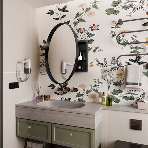 Dark cabinets bathroom