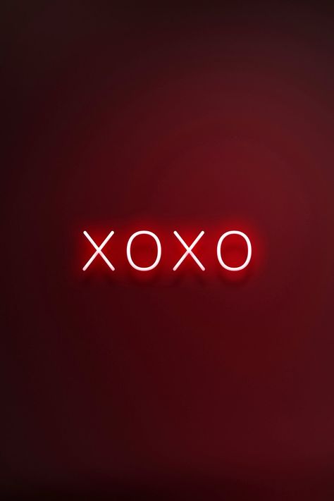 Glowing XOXO neon typography on a red background | free image by rawpixel.com / Namcha Collage Rainbow, Neon Rouge, Neon Typography, Photographie Indie, Red Quotes, Red Aesthetic Grunge, Red And Black Wallpaper, Neon Quotes, Dark Red Wallpaper