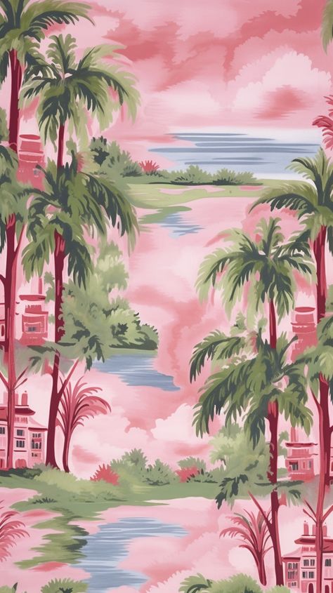 Costal Lockscreen, Hawaiian Widgets, Pink Palm Trees Wallpaper, Pink Tropical Aesthetic, Florida Aesthetic Wallpaper, Tropical Wallpaper Iphone, Summer Wallpaper Pink, Pink Beach Wallpaper, Pink Tropical Wallpaper