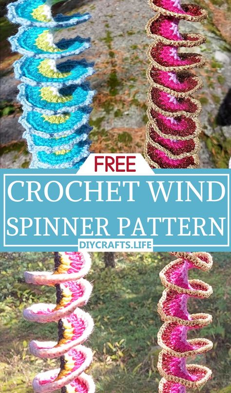 Crochet Spinner Ornament Patterns For Ultimate Decorations - DIY Crafts Crochet Wind Spinner, Crochet Netting, Leftover Yarn Project, Spiral Crochet Pattern, Wind Spinners Diy, Spinners Diy, Flower Spinner, Christmas Crochet Blanket, Diy Crafts Knitting