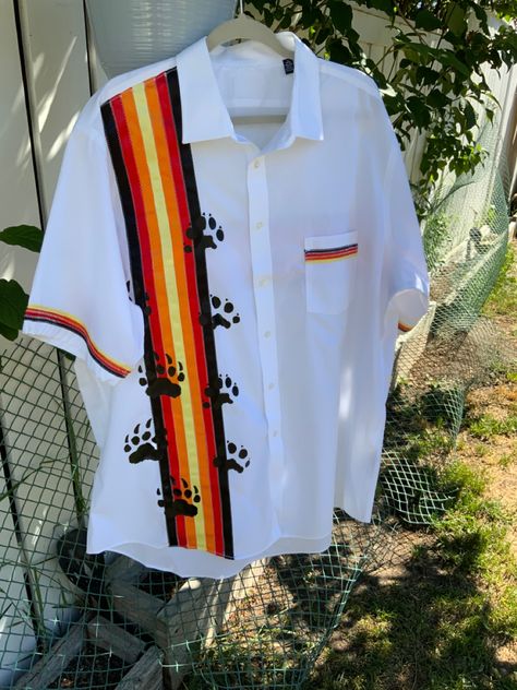 Mens Ribbon Shirt Native American, Mens Ribbon Shirts, Ribbon Shirts Native American, Ribbon Shirt Pattern, Ribbon Shirts Native American Men, Ribbon Outfits, Native American Ribbon Work, Powwow Outfits, American Indian Clothing