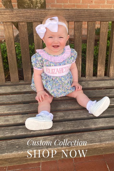 Baby Girl Smocked Outfits, Baby Smocked Outfits, Smocked Outfits, Smocked Baby Clothes, Smocked Clothes, Southern Outfits, Girls Smock, Pink Gingham, Blue Gingham