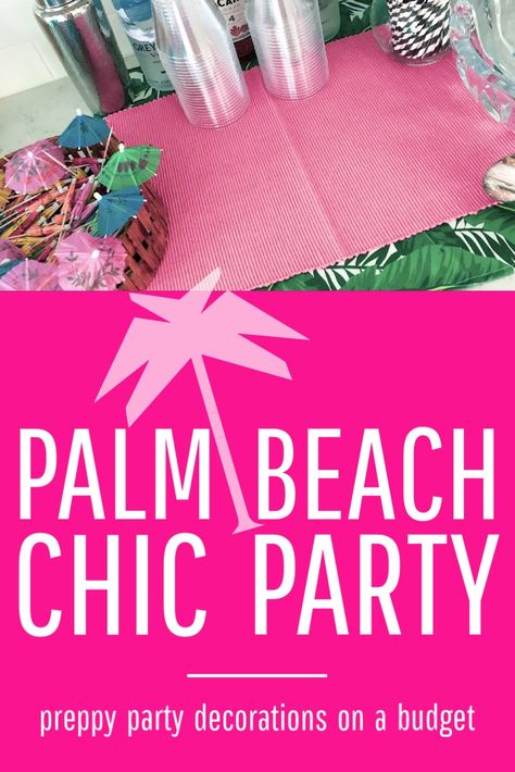 Palm Springs Party Theme, Palm Springs Party Decor, Preppy Party Decorations, Palm Springs Pool Party, Spring Theme Party, Palm Springs Party, Palm Beach Decor, Palm Beach Chic, Pink Placemats